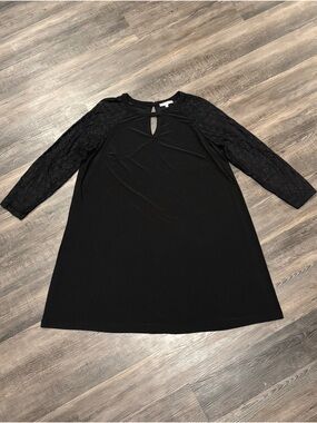 Studio One Black Dress with Lace Sleeves